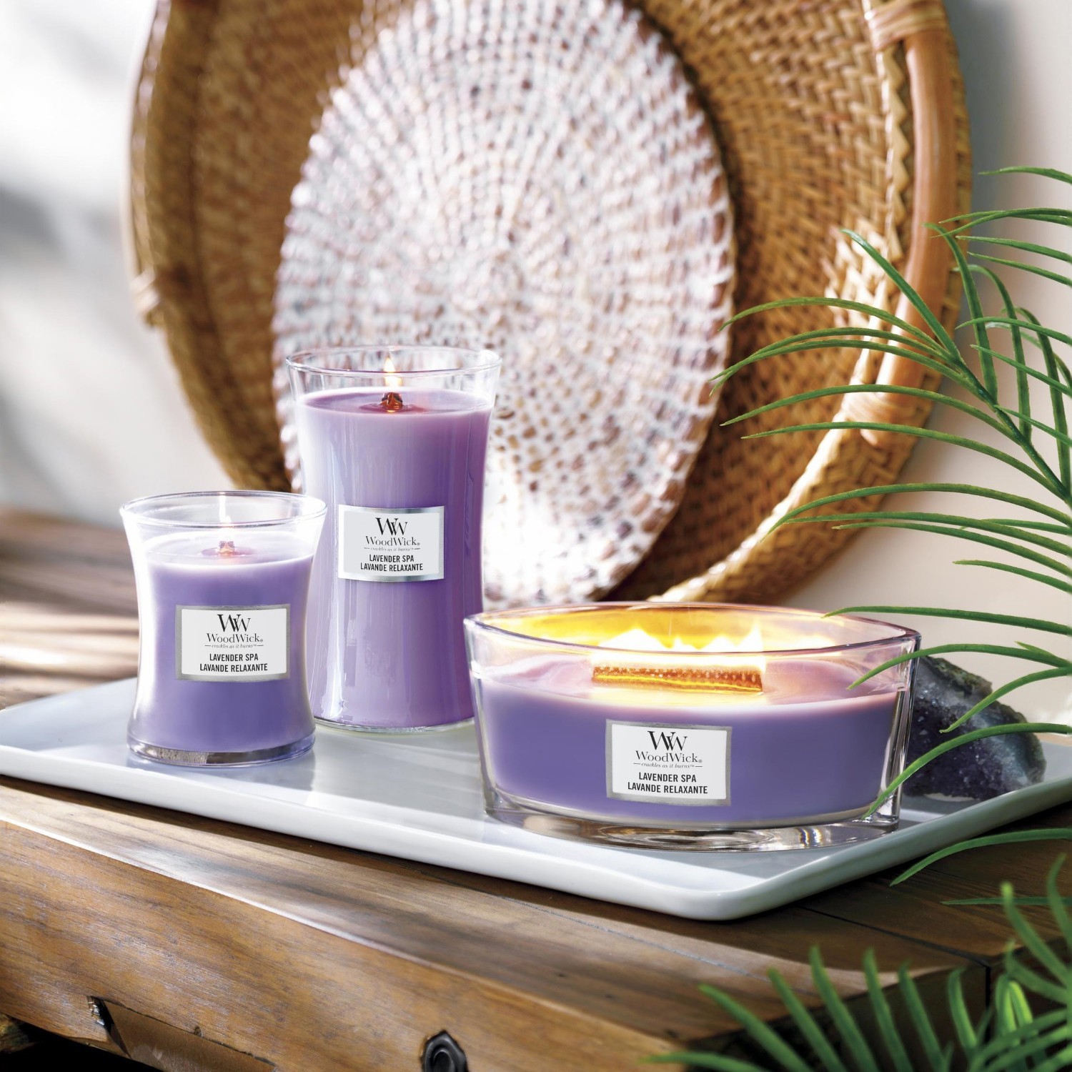 Vonná sviečka WoodWick Lavender Spa - 275 g