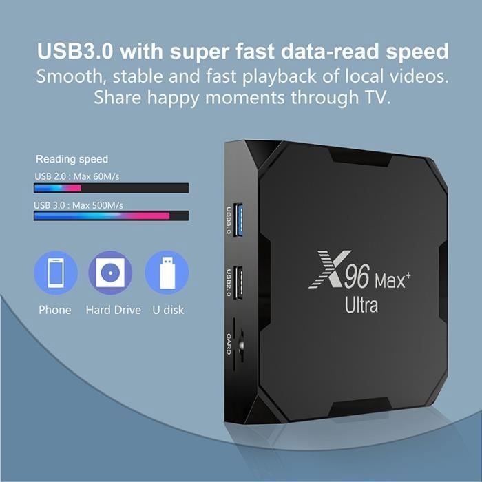 TV Box Android 11 - X96 Max Plus Ultra - 8K - 4GB RAM - 64GB Almacenamiento YYV