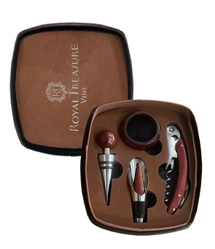 Zestaw Do Wina Royal Treasure W Skórzanym Pudełku Gs009-5