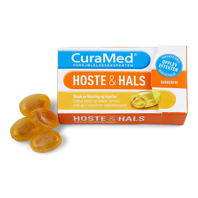Curamed CuraMed Hoste og Hals 20 stk., Honning og Ingefær