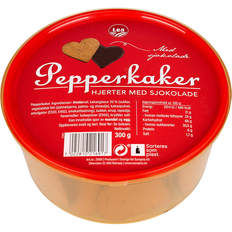 Lea peperkoekhartjes met chocolade 300 g