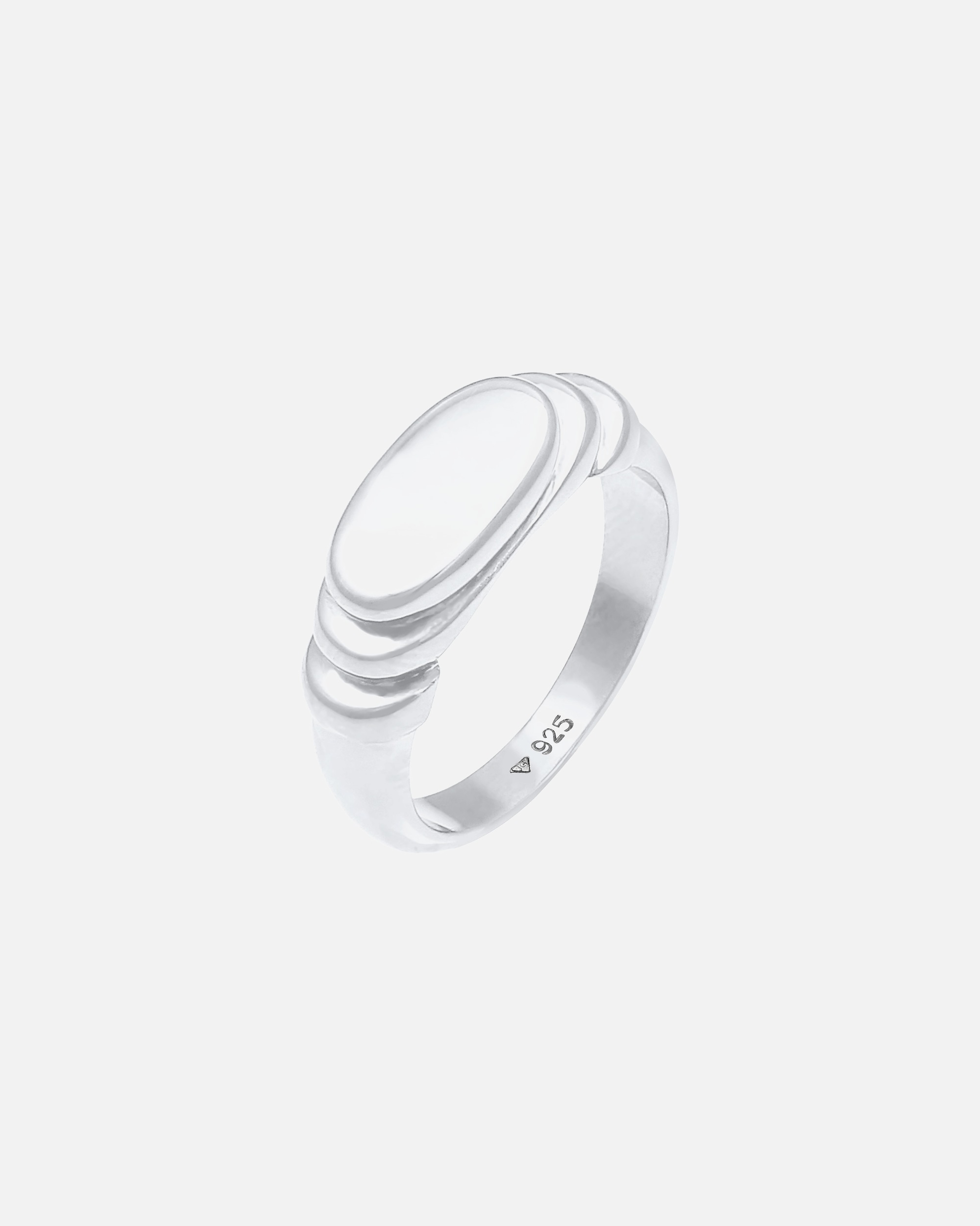 Elli Bague sceau femme polie ovale dégradée en argent massif 925