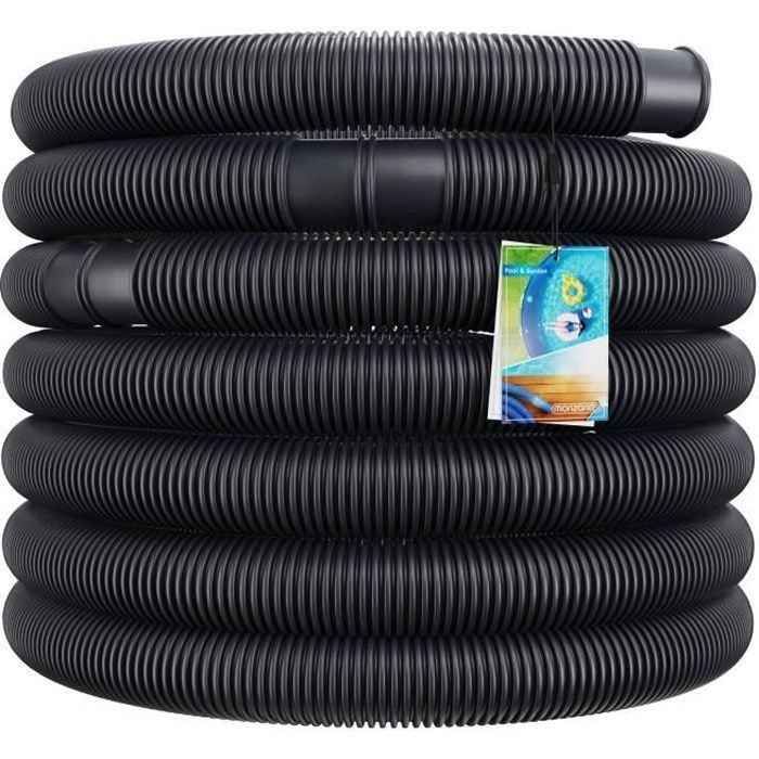 Tuyau de piscine 10m Ø32mm noir flexible avec manchons de séparation tuyau pour pompe tuyau eau arrosage bassin