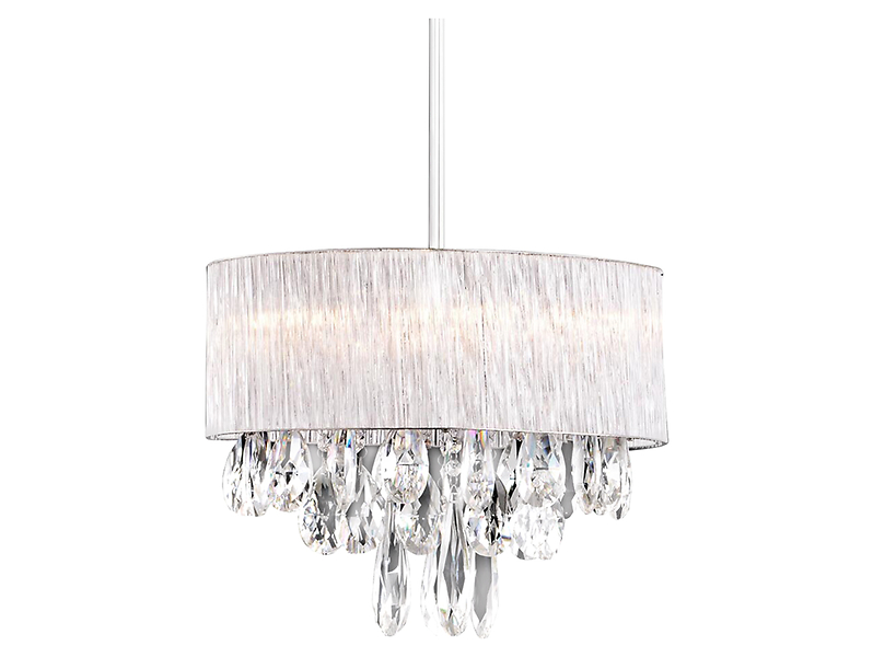 Lampa wisząca Flare 6-punktowa szklana srebrna