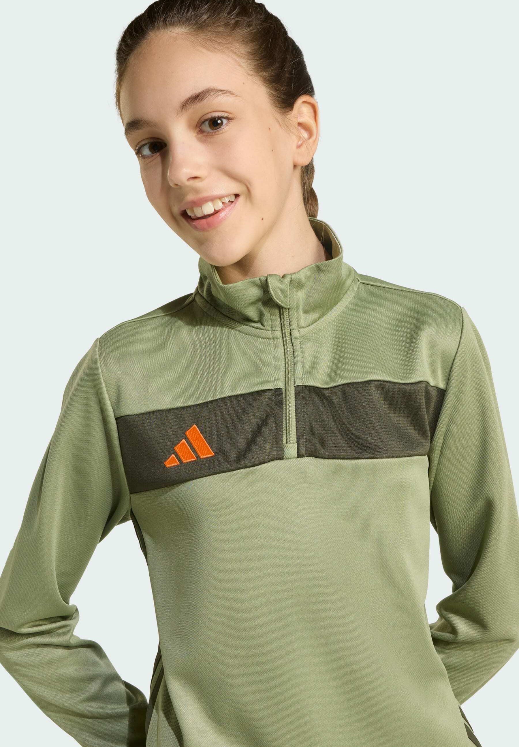 adidas Performance TIRO ES Y - Top s dlouhým rukávem - třpytivě zelená / oranžová