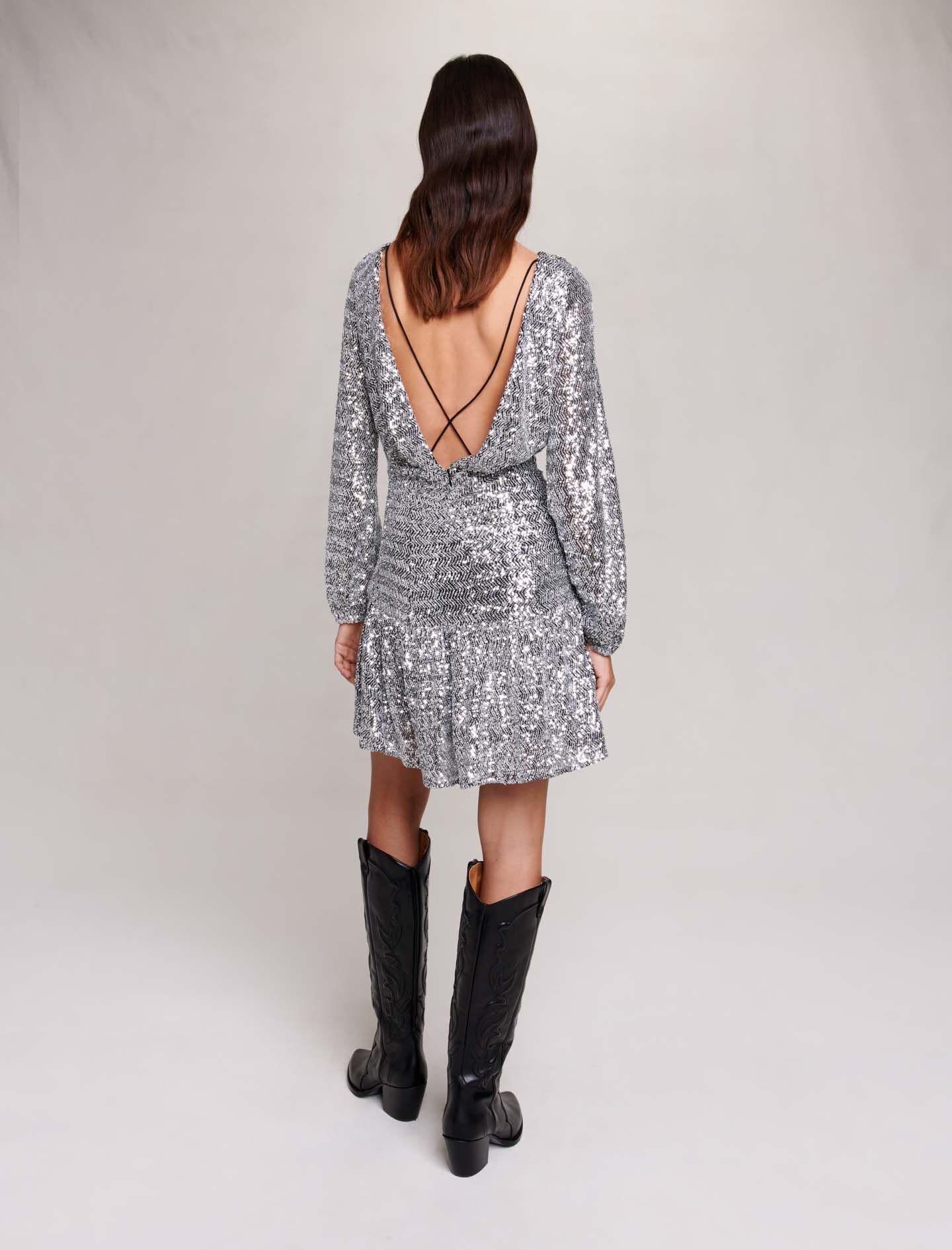 Rochie cu paiete - Argintiu