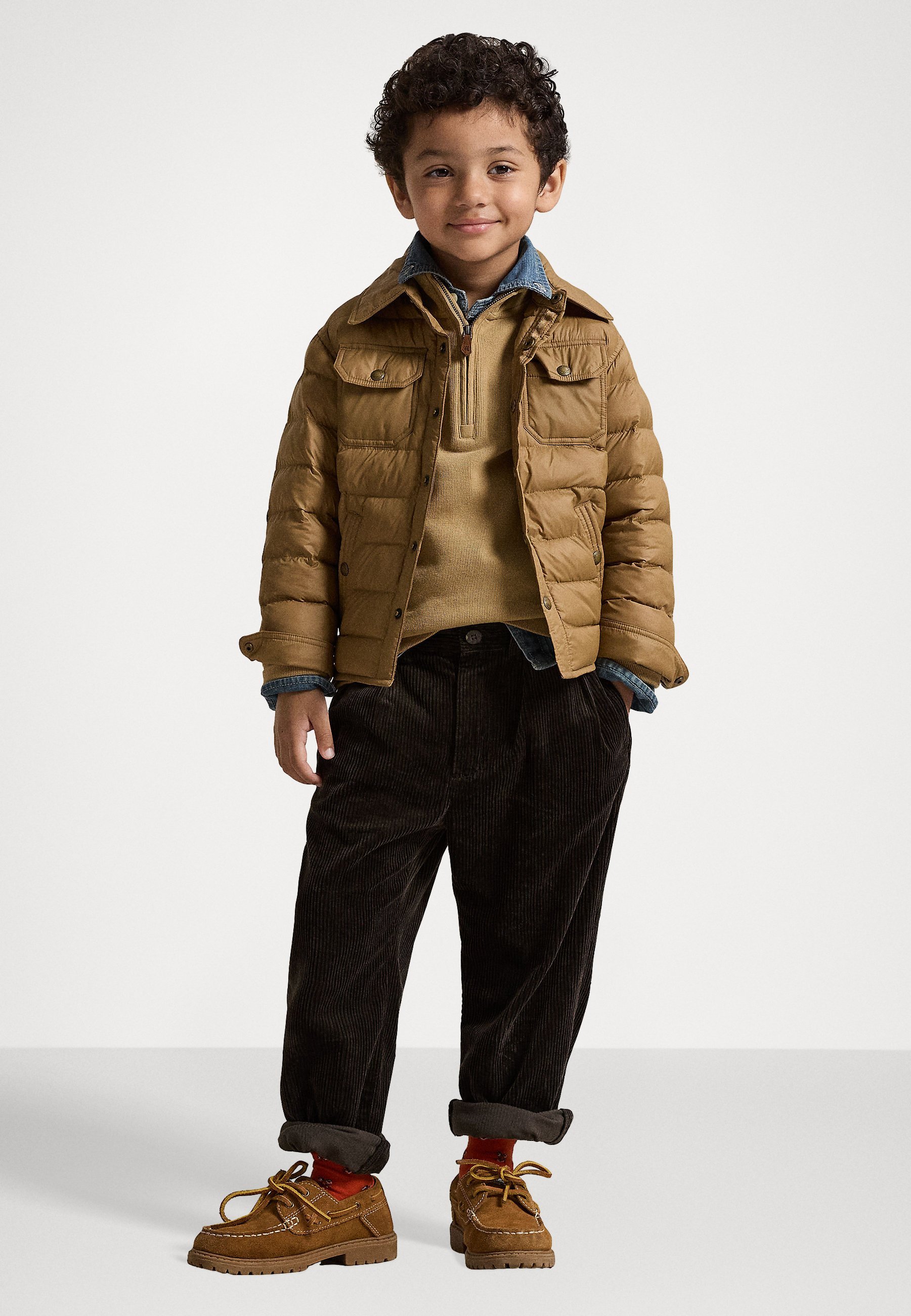 Polo Ralph Lauren ESTATE-RIB QUARTER-ZIP PULLOVER - Trui - camel