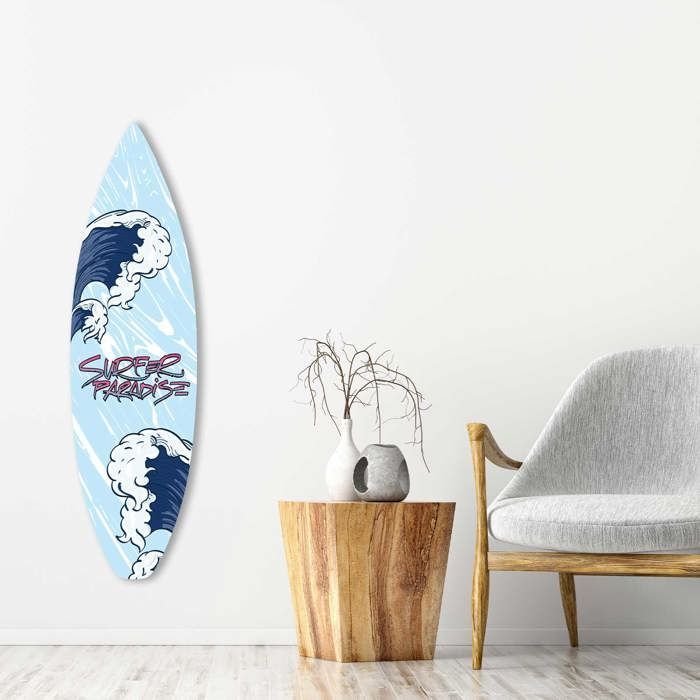 Decorative surfboard, the Kanagawa wave