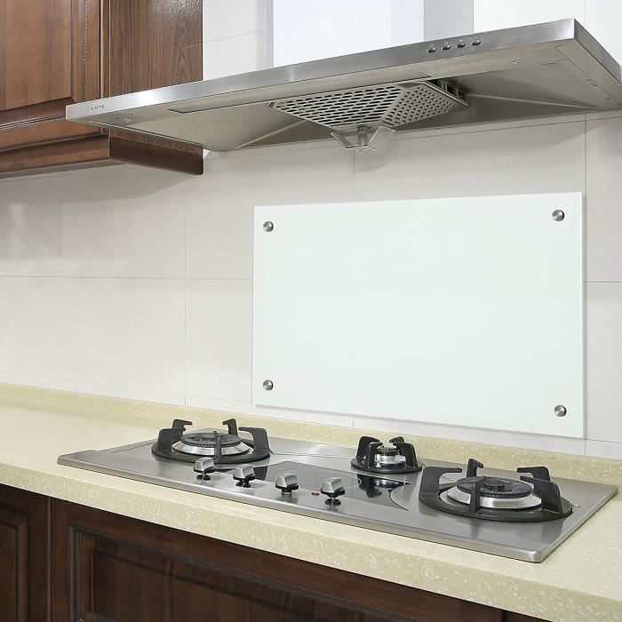 BC-elec - AKG06-7042 Protector antisalpicaduras de cocina en vidrio esmerilado de 70x40cm, vidrio de seguridad templado de 6 mm, protector antisalpicaduras para campana extractora