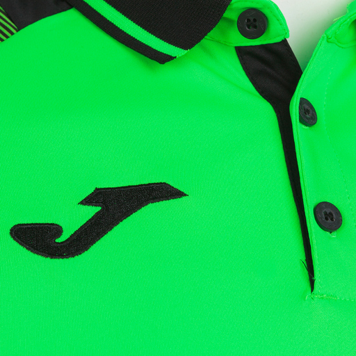 Joma Essential Ii Short Sleeve Polo Green Fluor Black