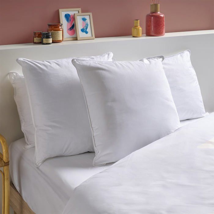 Set di 2 cuscini in memory foam assortiti, antiacaro, 60x60 cm - Comfort regolabile - Schiuma e barre in poliestere - BLU CALIN