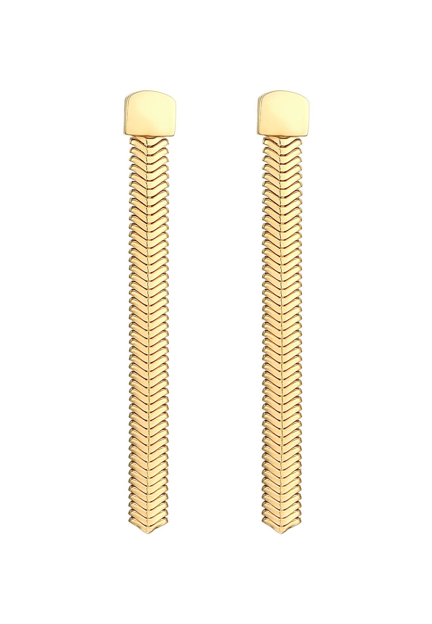 Elli PREMIUM Boucles d'oreilles dames chaîne à chevrons tendance en argent sterling 925
