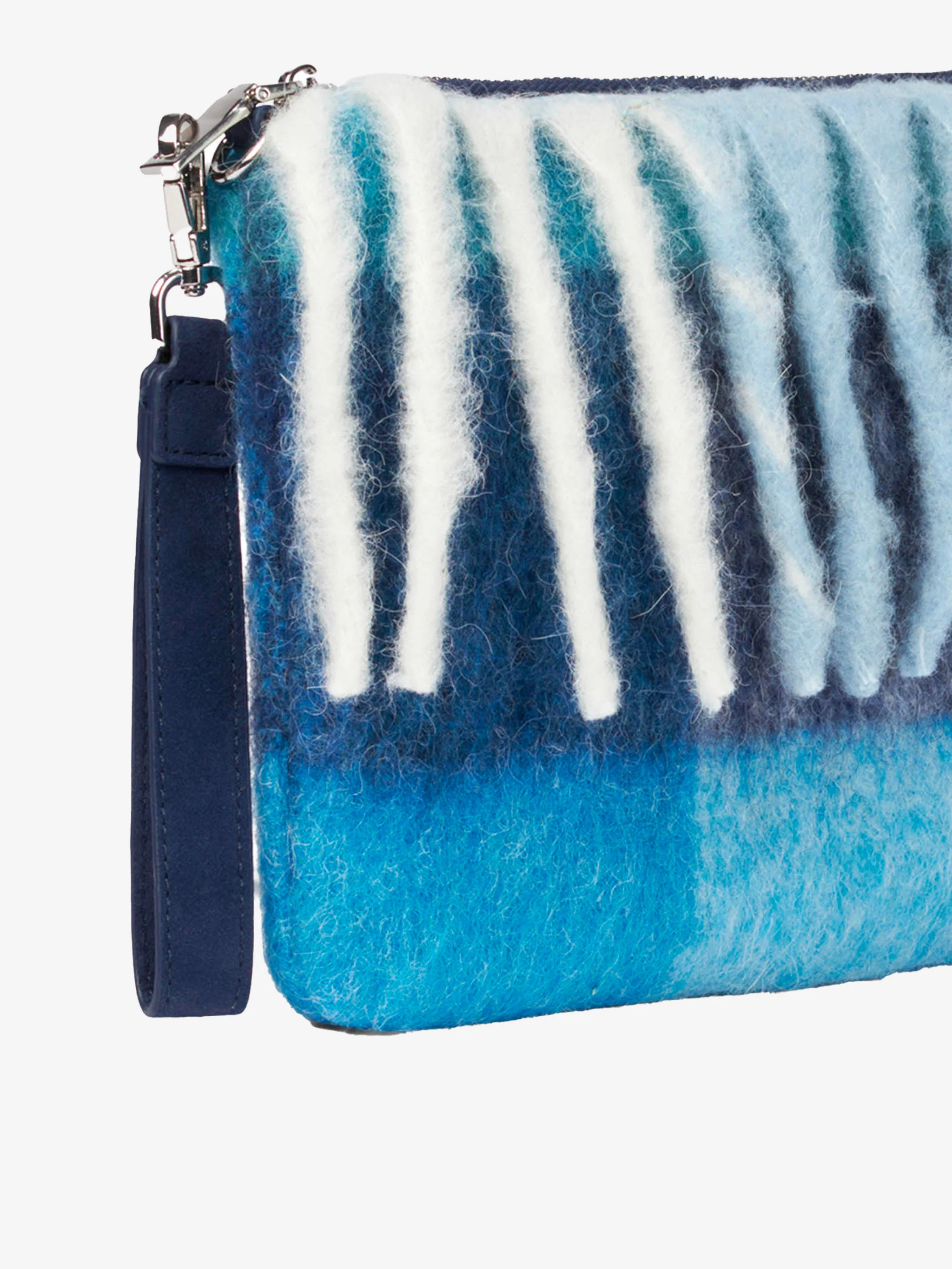 Pochette bandoulière à carreaux parisiens bleus