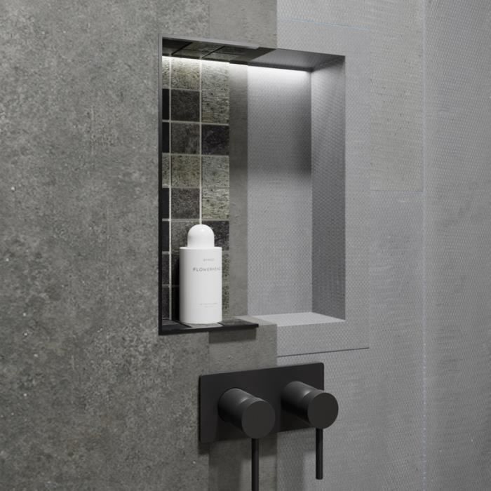 Nicho impermeable para azulejos - U-TILE - 80 x 30 cm - 5,5 cm de profundidad - Ideal para duchas - Instalación rápida