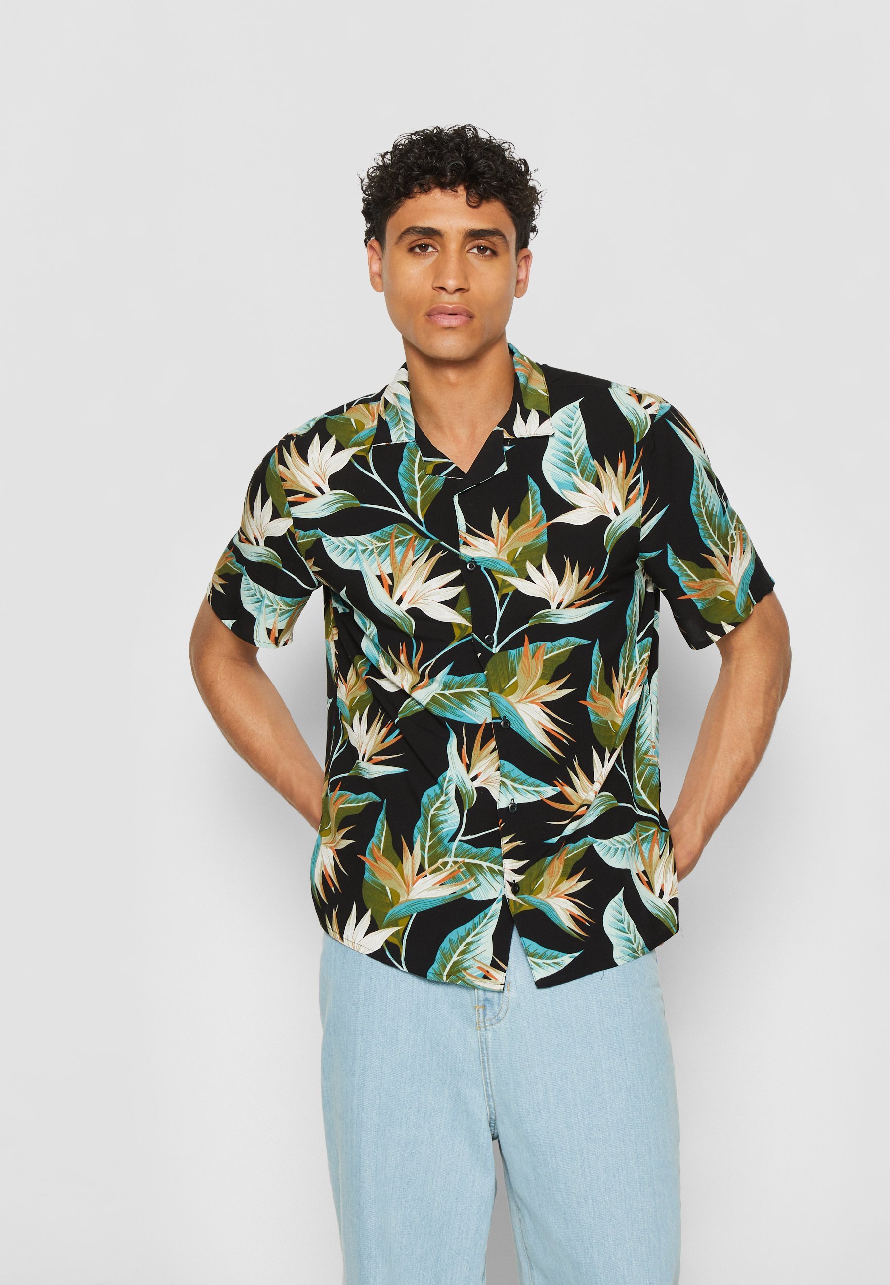 Camicia Urban Classics BLOSSOMS - nera