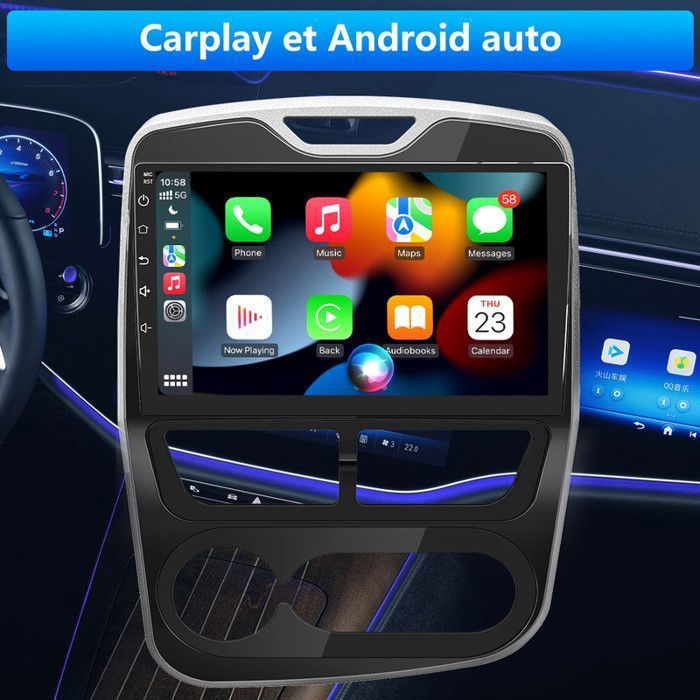 Autorradio AWESAFE Android 13 para Renault Clio 4 (2012-2016) 1GB+32GB con pantalla táctil de 10'' Carplay Android Auto GPS Bluetooth