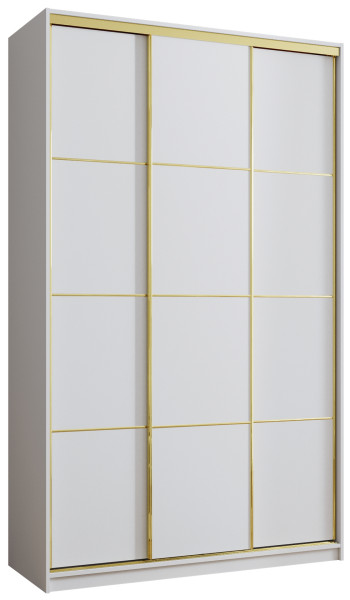 Szafa przesuwna 150 cm GOLD NEW MAX biała wysoka szafa do sypialni
