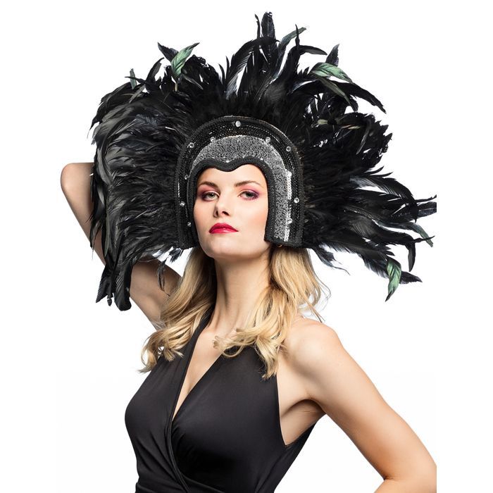 Coiffe brésilienne à plumes noires
