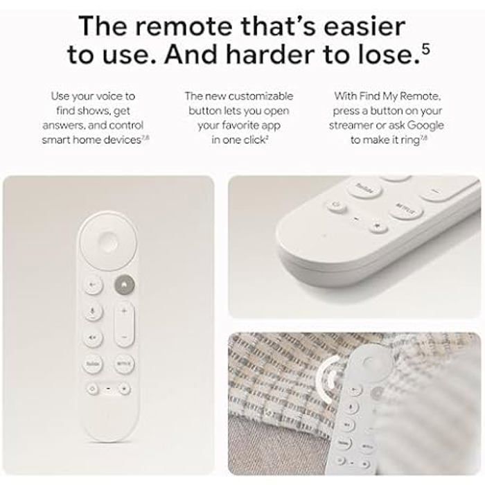 Reproductor multimedia 4K para TV - GOOGLE - Modelo con control remoto por voz - 32 GB - Dolby Vision - HDMI 2.1