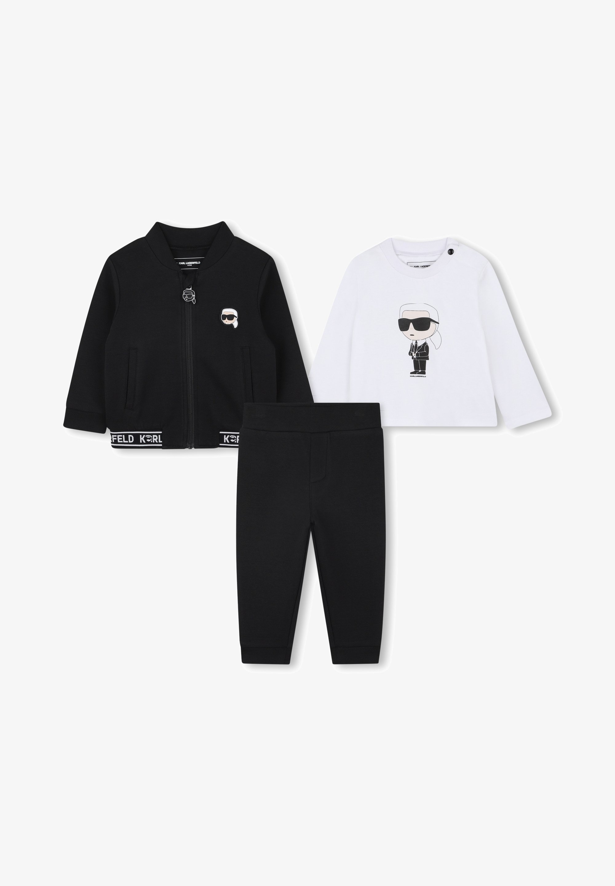 KARL LAGERFELD KINDERSET - Trui met rits - zwart