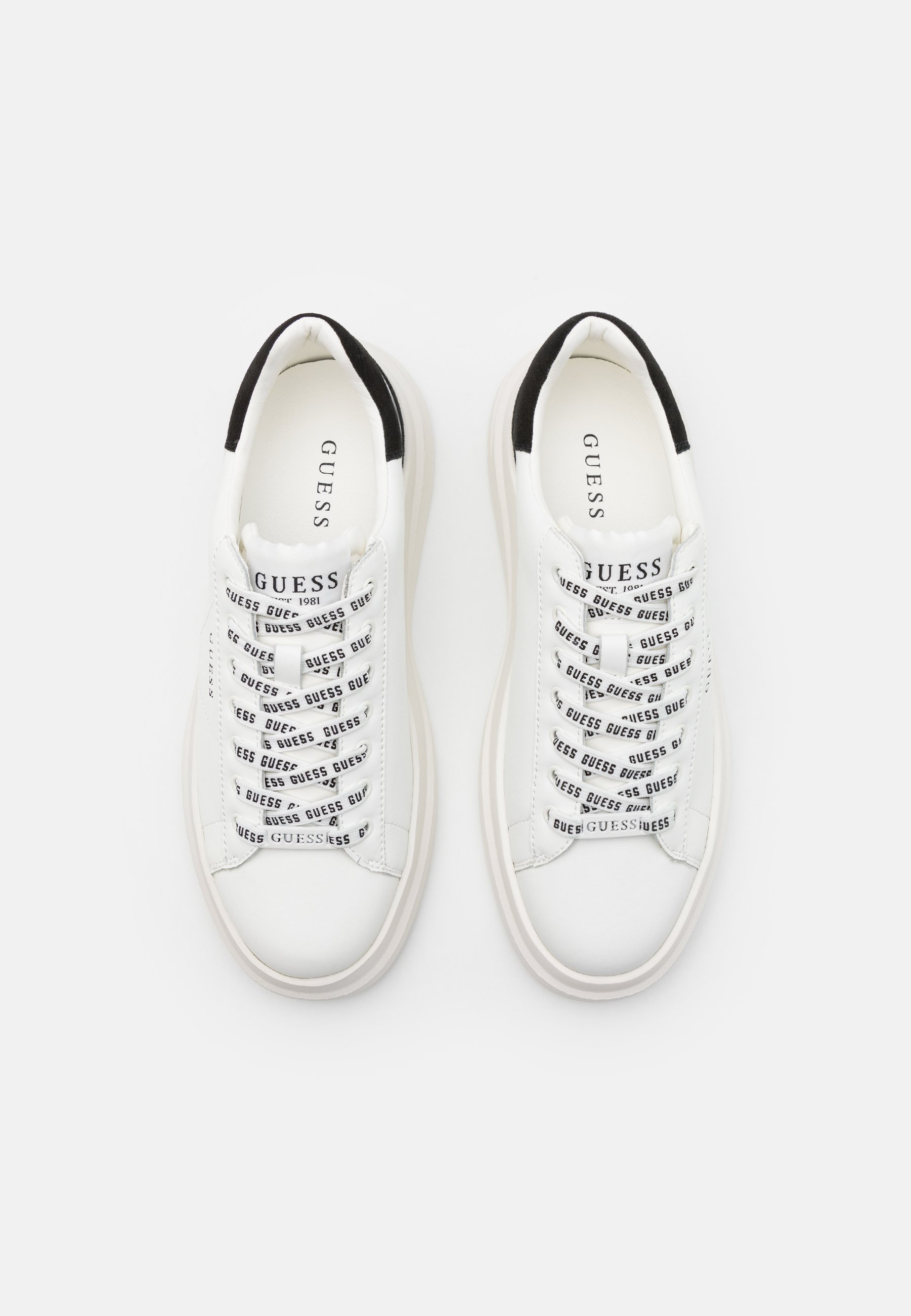 Guess ELBA - Baskets - blanches/noires