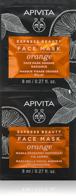 Máscara facial iluminadora de laranja Apivita Express Beauty Radiance