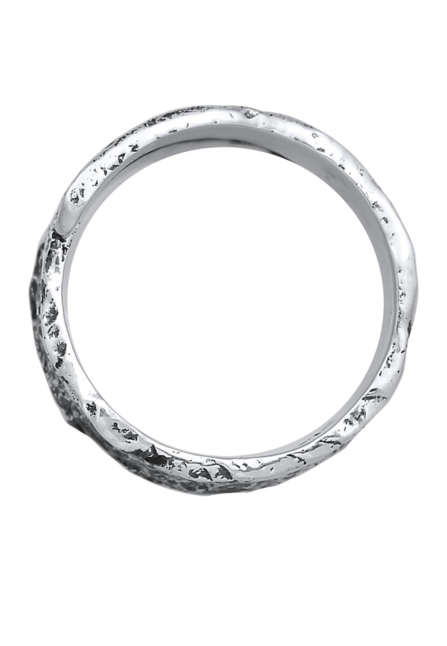 KUZZOI Bague pour homme Structure usagée d'aspect oxydé en argent sterling 925