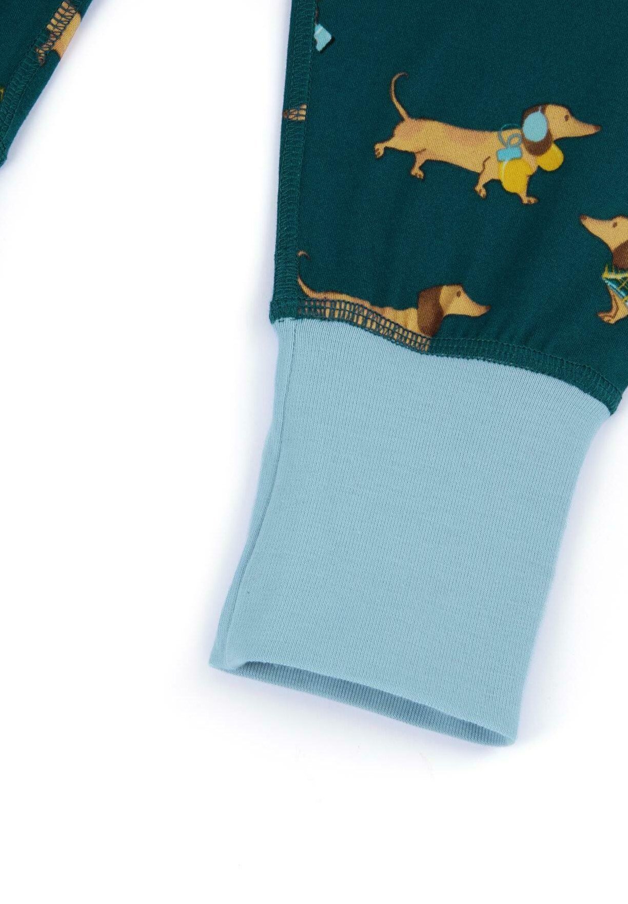 Set pigiama Chelsea Peers SAUSAGE DOG STROLL SET - color verde acqua