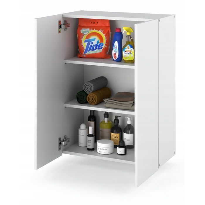 Armário de banheiro suspenso - Unidade de armazenamento para lavanderia e máquinas de lavar roupa, acabamento fosco e brilhante, 60x80x30 cm