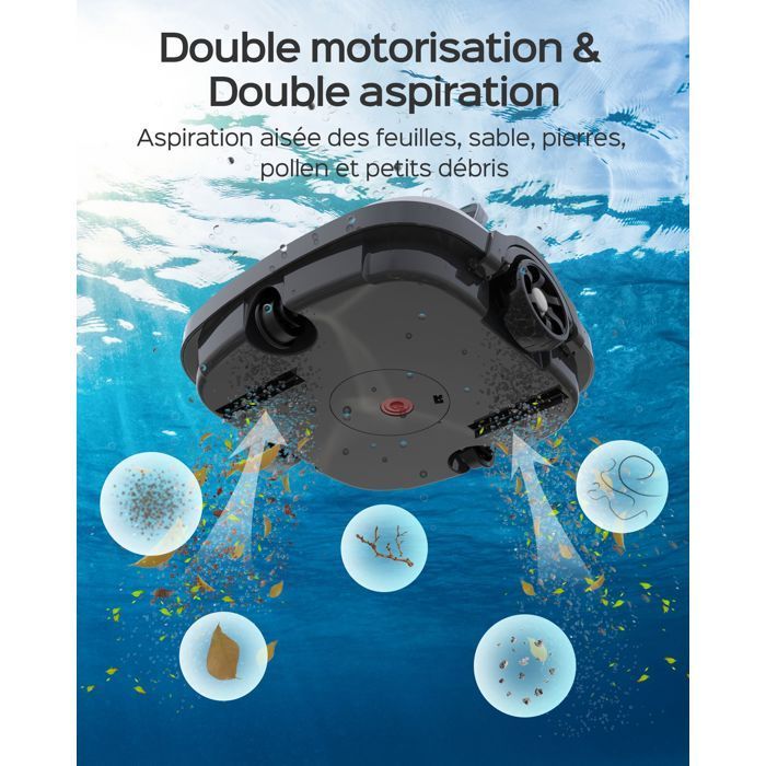 Robot de piscine - WYBOT - Osprey 200 Max - Autonomie 100 min - Nettoyage du fond - Sans fil