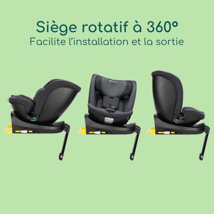 Seggiolino auto girevole convertibile BEBECONFORT EVOLUFIX PLUS 360 i-Size, Gruppo 0/1/2/3, Isofix - da 0 a 12 anni (36 kg), 40-150 cm, Nero fumé