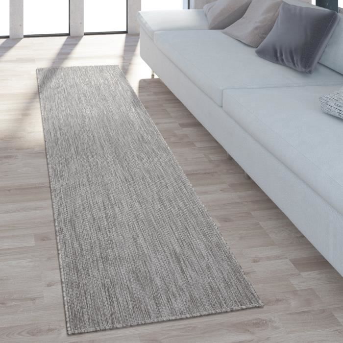 Alfombra de exterior - PACO HOME - Gris liso con estampado moteado - 160x220 cm