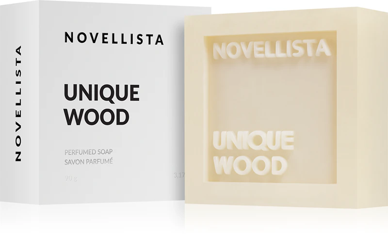 Sabonete em barra de luxo NOVELLISTA Unique Wood para rosto, mãos e corpo, unissex.