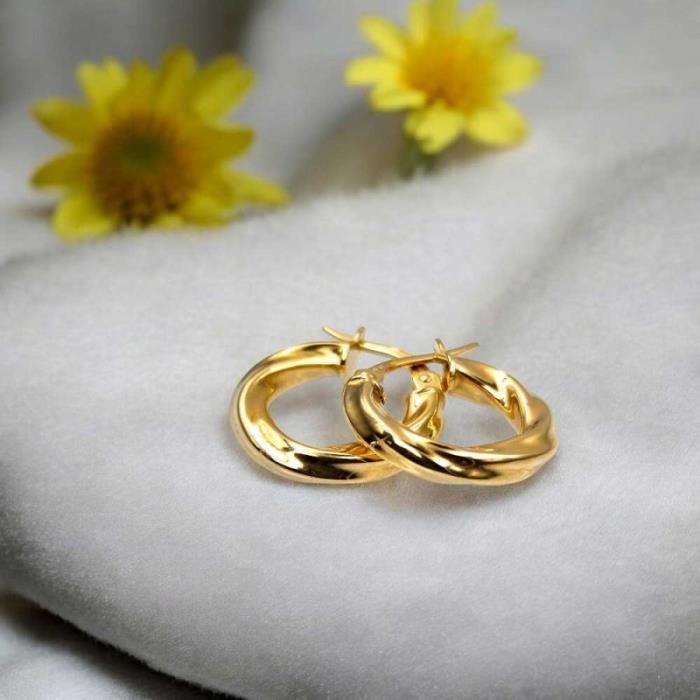 Pendientes de aro - L'ATELIER D'AZUR - Oro amarillo - Retorcidos - 375/1000 - Mujer