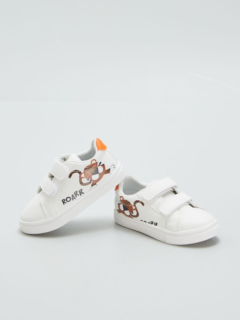 Sneakers met klittenbandsluiting - WIT