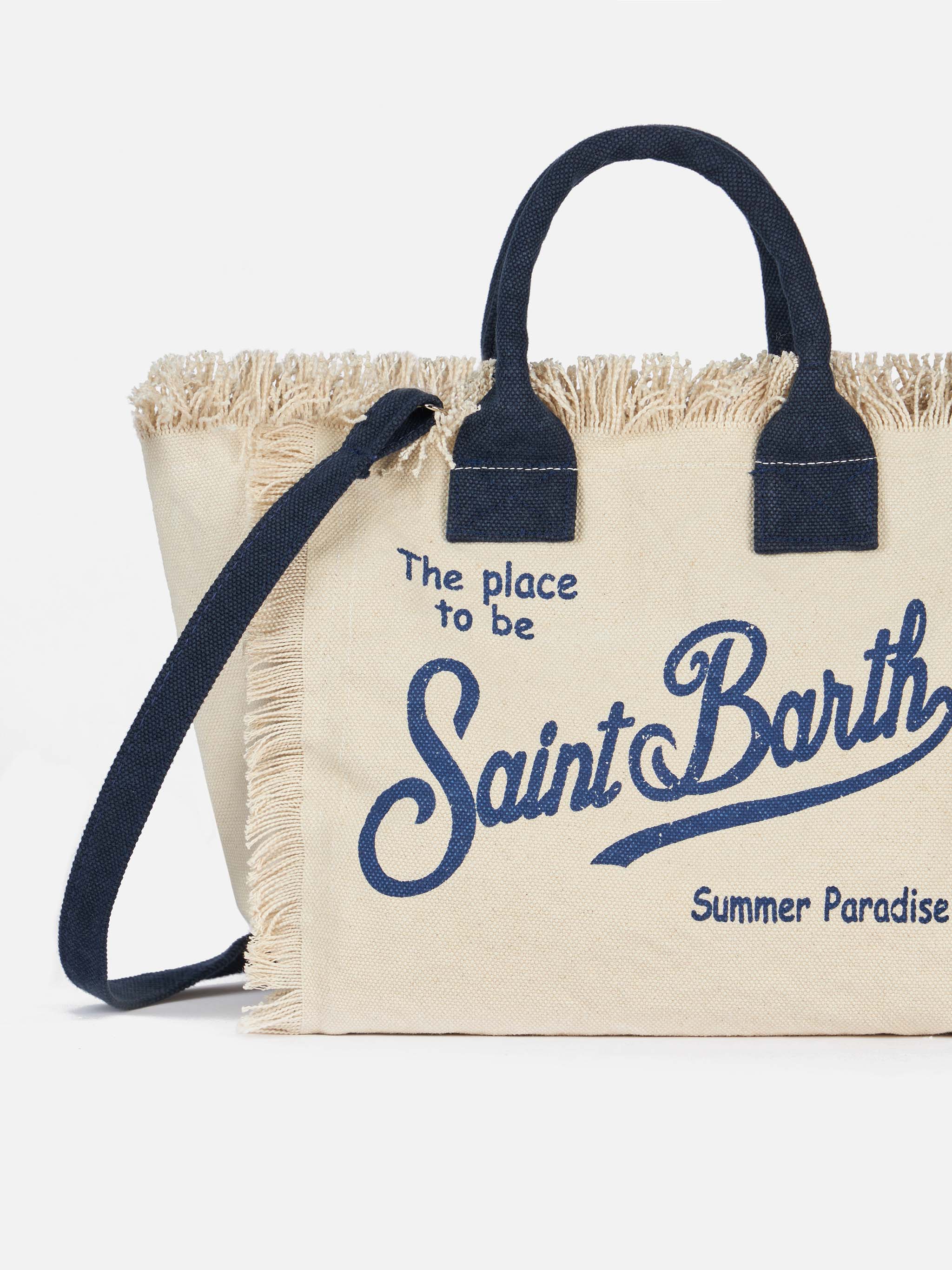 Colette-tas van gebroken wit katoenen canvas