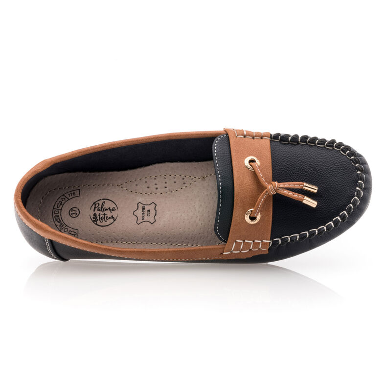 Blå loafers/båtsko til dame