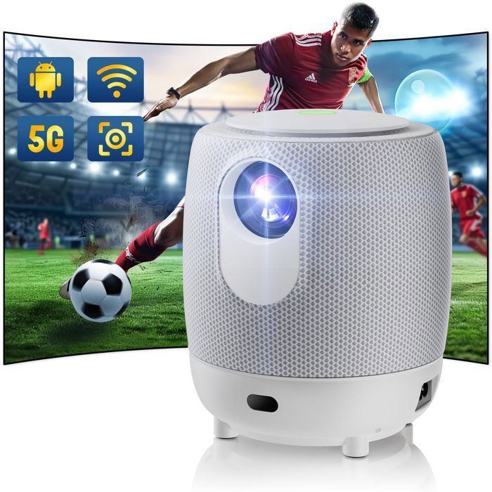 Videoproiettore LOSEI 4K, 18000 lumen, Android 9.0, Wi-Fi 5GHz integrato, Bluetooth 5.2, 190