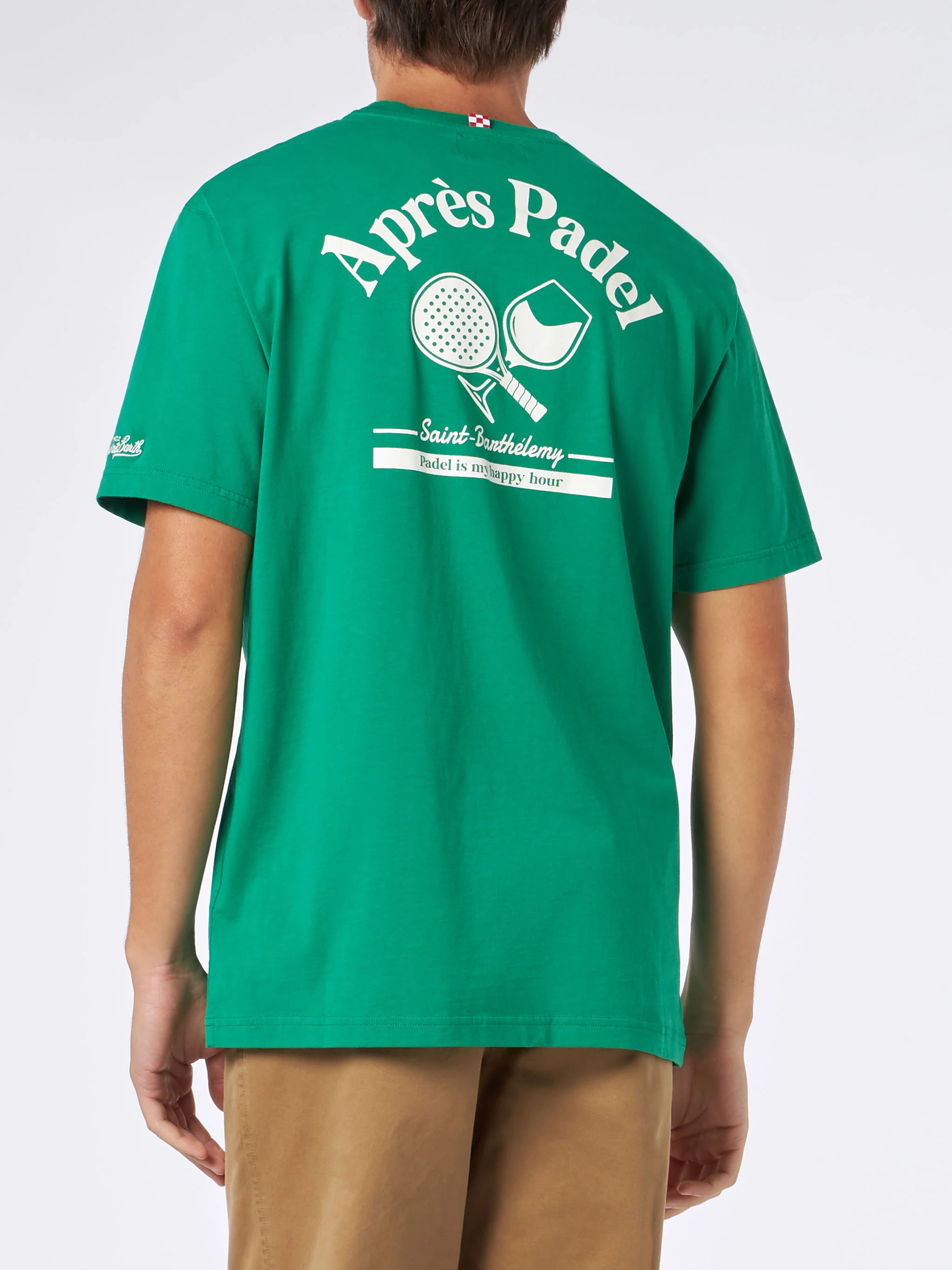 T-shirt van zwaar katoen voor heren met padelprint.