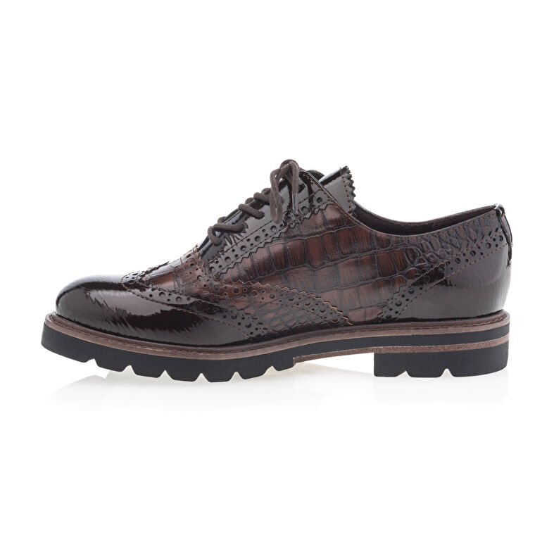 Brązowe buty sznurowane damskie / buty typu derby