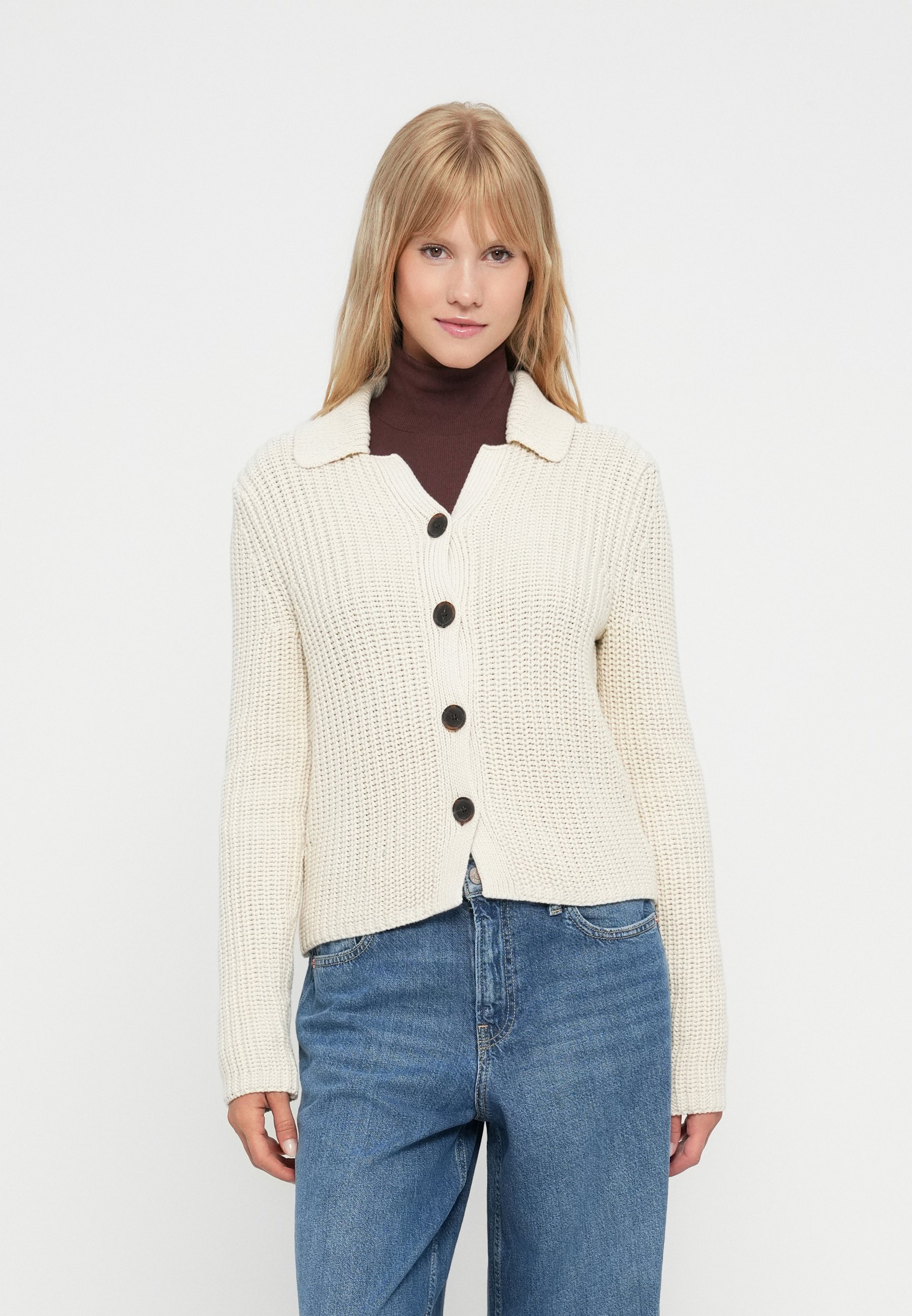 GAP CROPPED COLLAR CARDI - Cardigan - chino