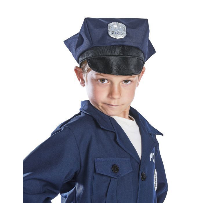 Deluxe police officer costume for boys - 167740 - Black and multicoloured - Cap, jacket, trousers, belt