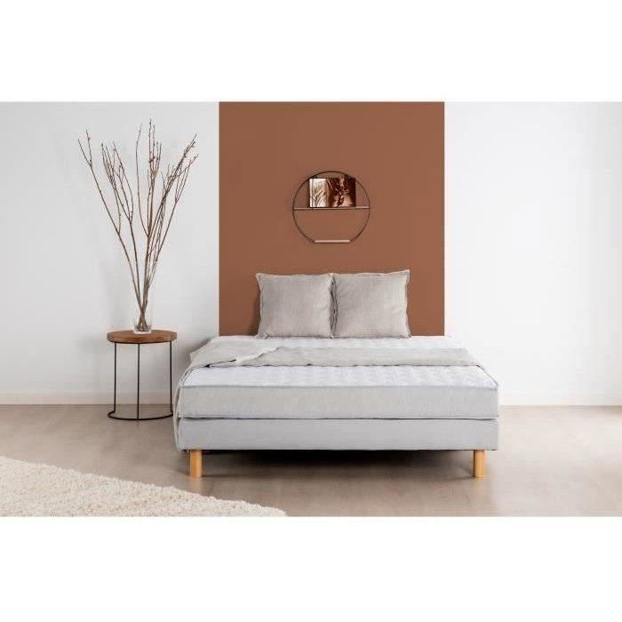 Mattress Set 140x190 cm + Slatted Base - Foam - 5 Zones - 15 cm - Firm - DEKO DREAM Airflex