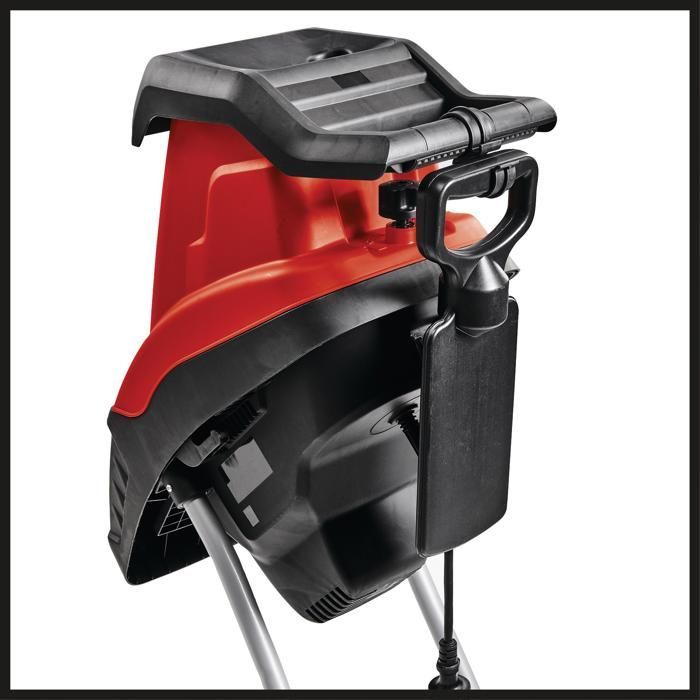 Trituradora de jardín Einhell GC-KS 2540 con cuchillas (2500 W, 3800 rpm). Incluye bolsa recolectora de 55 L.