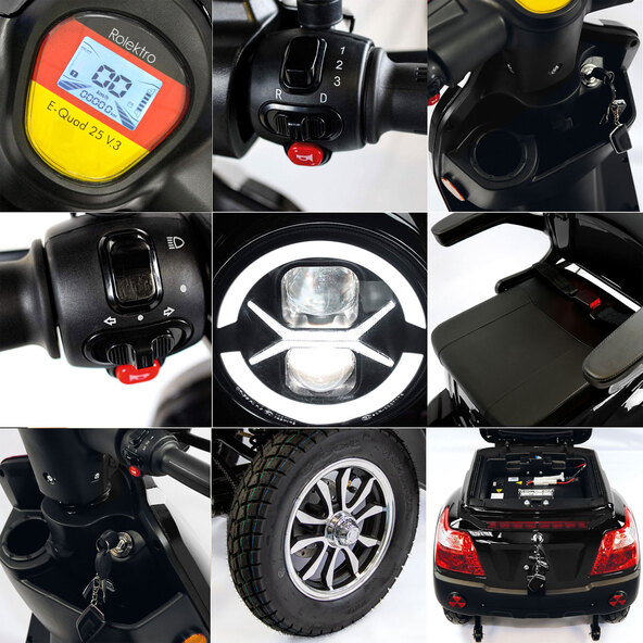 Elektromos jármű E-Quad 25 V.3, fekete
