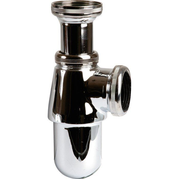Siphon d'évier laiton chromé - 1'1/2 - diamètre 40 mm