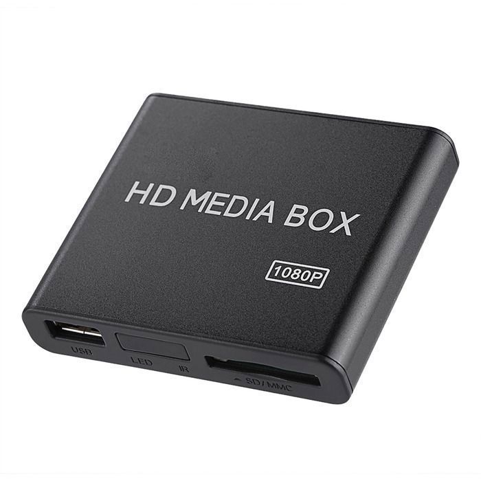Mini Full HD 1080P multimediaspeler: 110-240V, compatibel met USB/MMC/RMVB/MP3 (EU-stekker)