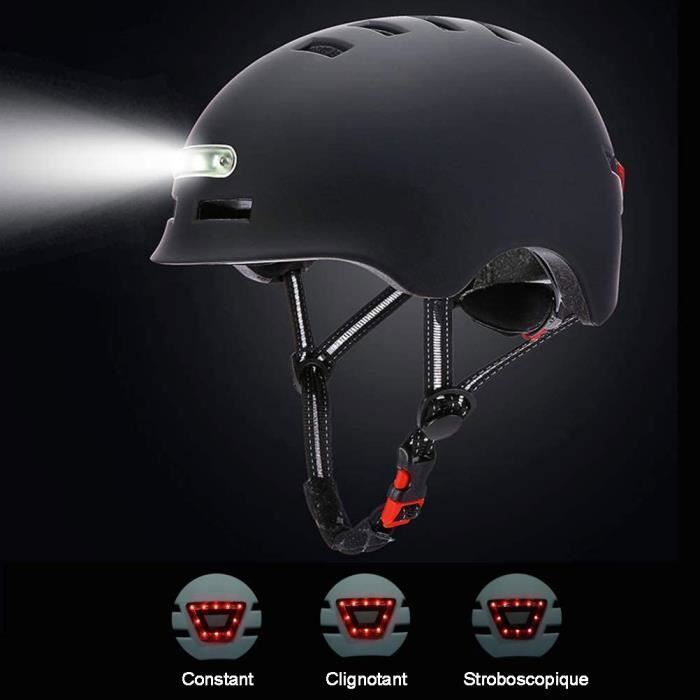 Casco da bici/skateboard MAGICFOX - Ricaricabile tramite USB - Leggero - Impermeabile - Ventilato