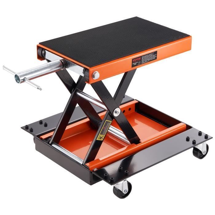 Gato elevador de tijera para motocicletas VEVOR de 500 kg con mesa elevadora ancha para quads.