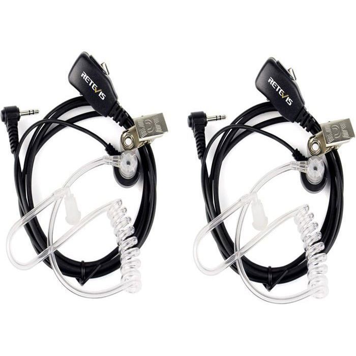 Retevis EAM101 Talkie Walkie Oreillette 1-Pin Écouteur Casque Microphone Compatible RT45 Motorola TLKR Extreme T92 H20 T80 T82 T81